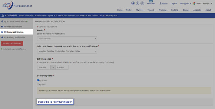 Creating notification for your route